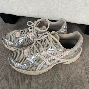 ASICS Women's Silver and pink Running Shoes